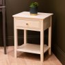 Carson 1 Drawer Low Side/Lamp Table With Shelf Cream Lifestyle