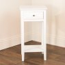 Carson 1 Drawer Tall Side/Lamp Table With Shelf Cream Front View