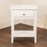 Carson 1 Drawer Low Side/Lamp Table With Shelf Cream Front View