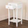 Carson 1 Drawer Tall Side/Lamp Table With Shelf Cream Open Drawer