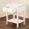Carson 1 Drawer Low Side/Lamp Table With Shelf Cream Open Drawer