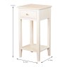 Carson 1 Drawer Tall Side/Lamp Table With Shelf Cream Dimensions