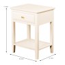 Carson 1 Drawer Low Side/Lamp Table With Shelf Cream Dimensions