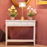Carson 2 Drawer Console Table With Shelf Cream Lifestyle