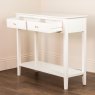 Carson 2 Drawer Console Table With Shelf Cream Open Drawers