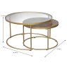Andrea Coffee Tables (Set of 2) Gold Dimensions