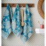 Hidcote Birds Hand Towel Teal Lifestyle