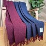 Home Dusk & Garnet Reversible Throw 145cm x 200cm Blue & Maroon Lifestyle
