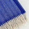 Heritage Bluebell Herringbone Throw 145cm x 200cm Blue Lifestyle Close Up
