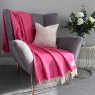 Heritage Aurora Pink Herringbone Throw 145cm x 200cm Pink Lifestyle
