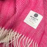 Heritage Aurora Pink Herringbone Throw 145cm x 200cm Pink Lifestyle Close Up