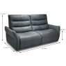 Calaggio 2.5 Seater Sofa Leather Category 50 Dimensions