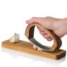RoccaAlio Garlic Press With Chopping Board in Use 1