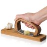 RoccaAlio Garlic Press With Chopping Board in Use 2