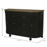 Jardin 2 Door + 6 Drawer Sideboard Black Dimensions