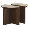 Cali Half Moon Nest Of Tables With Travertine Top (Set of 2)