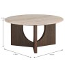 Cali Round Coffee Table With Travertine Top Dimensions