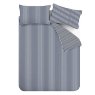 Catherine Lansfield Stripe Brushed Cotton Reversible King Duvet Cover Set Navy 3