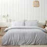 Catherine Lansfield Stripe Brushed Cotton Reversible Superking Duvet Cover Set Silver
