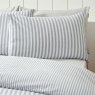 Catherine Lansfield Stripe Brushed Cotton Reversible Double Duvet Cover Set Silver 3