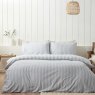 Catherine Lansfield Stripe Brushed Cotton Reversible Double Duvet Cover Set Silver 2