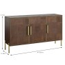 Grace 3 Door Sideboard Dark Wood Dimensions