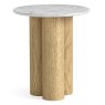 Phoenix Round Side/Lamp Table Oak & Marble
