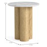 Phoenix Round Side/Lamp Table Oak & Marble Dimensions