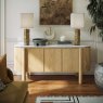 Phoenix 3 Door Large Sideboard Oak & Marble Lifestyle