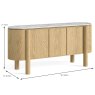Phoenix 3 Door Large Sideboard Oak & Marble Dimensions