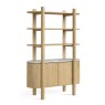 Phoenix 2 Door Bookcase Oak & Marble