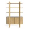 Phoenix 2 Door Bookcase Oak & Marble Front View
