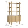 Phoenix 2 Door Bookcase Oak & Marble Dimensions