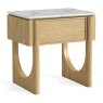 Phoenix 1 Drawer Side/Lamp Table Oak & Marble