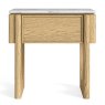Phoenix 1 Drawer Side/Lamp Table Oak & Marble Front View
