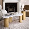 Phoenix Tear Drop Coffee Table Oak & Marble Lifestyle