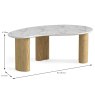 Phoenix Tear Drop Coffee Table Oak & Marble Dimensions