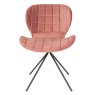 Wow Dining Chair Velvet Old Pink Front View