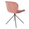 Wow Dining Chair Velvet Old Pink Back View