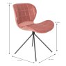 Wow Dining Chair Velvet Old Pink Dimensions