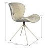 Wow Dining Chair Teddy Fabric Soft Off White Dimensions