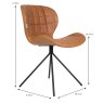 Wow Dining Chair Faux Leather Brown Dimensions