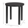 Storm Side/Lamp Table Black Dimensions