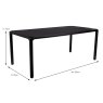 Storm 8 Person Rectangular Dining Table Black Dimensions