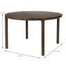 Storm 6-8 Person Round Dining Table Walnut Dimensions