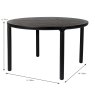 Storm 6-8 Person Round Dining Table Black Dimensions