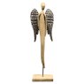 Decorative Wooden Angel With Silver Metal Wings 58cm