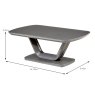 Lazzaro Coffee Table Graphite Dimensions