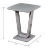 Lazzaro Side/Lamp Table Light Grey Dimensions