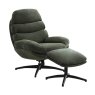 Gable Swivel Armchair & Footstool Fabric Winter Moss 1